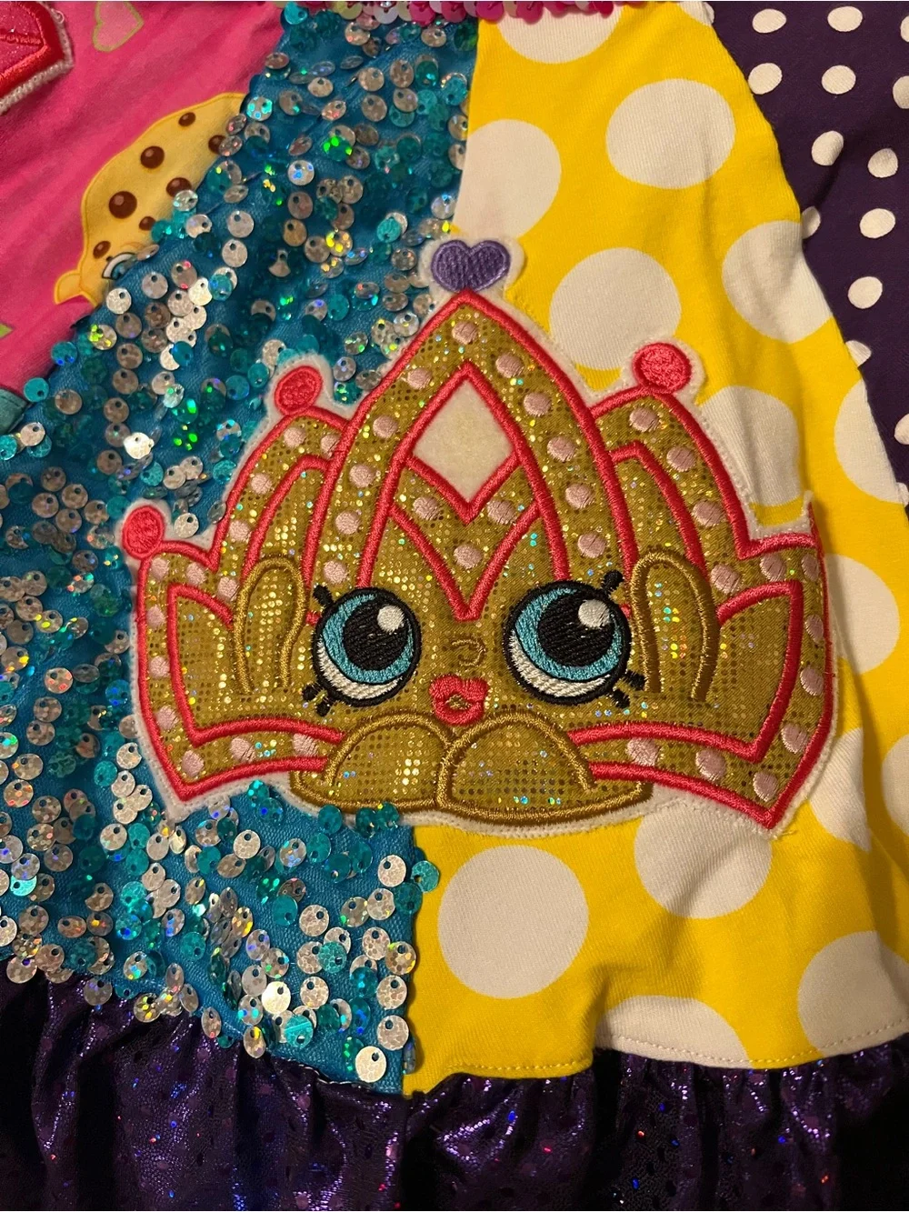 Shopkins Shoppies Colorful Character Party Dress - Pink, Purple & Yellow